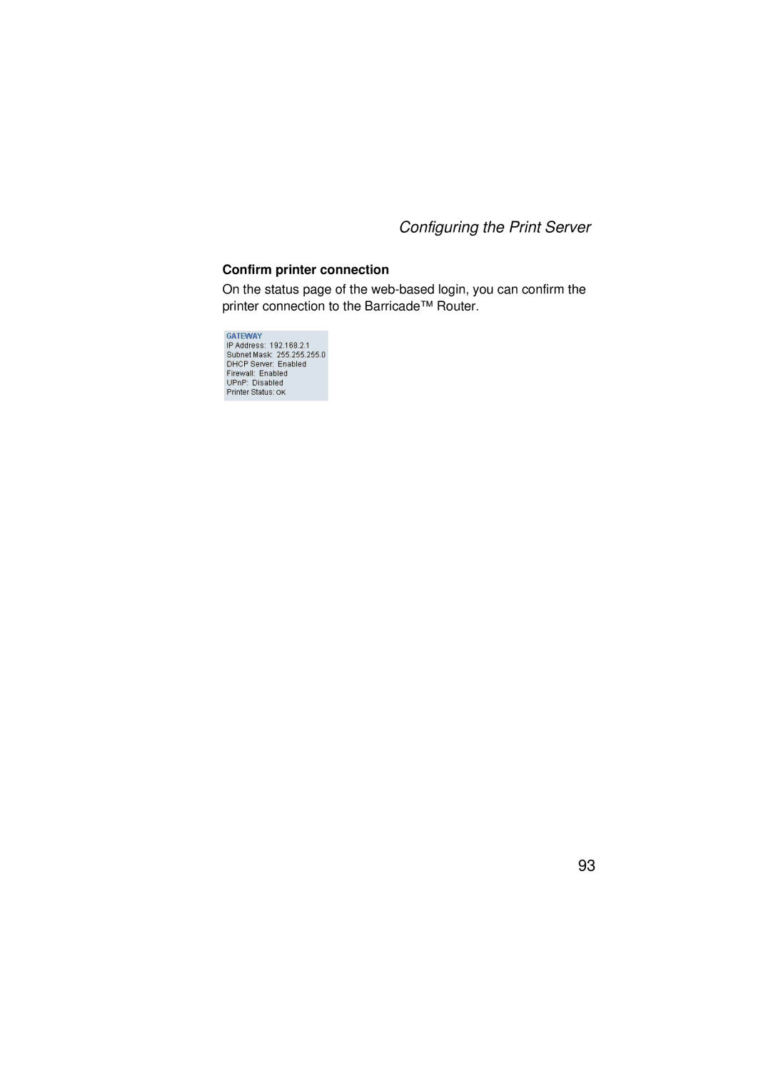 SMC Networks SMC7004ABR V.2 manual Confirm printer connection 