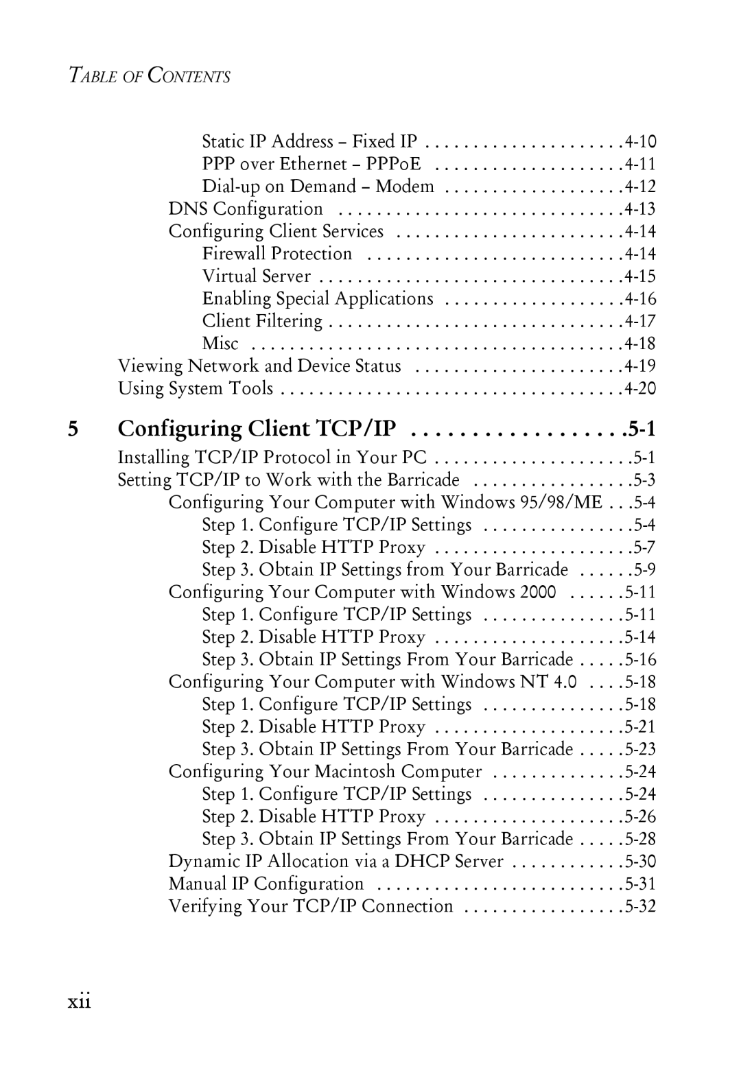 SMC Networks SMC7004ABR manual Configuring Client TCP/IP 