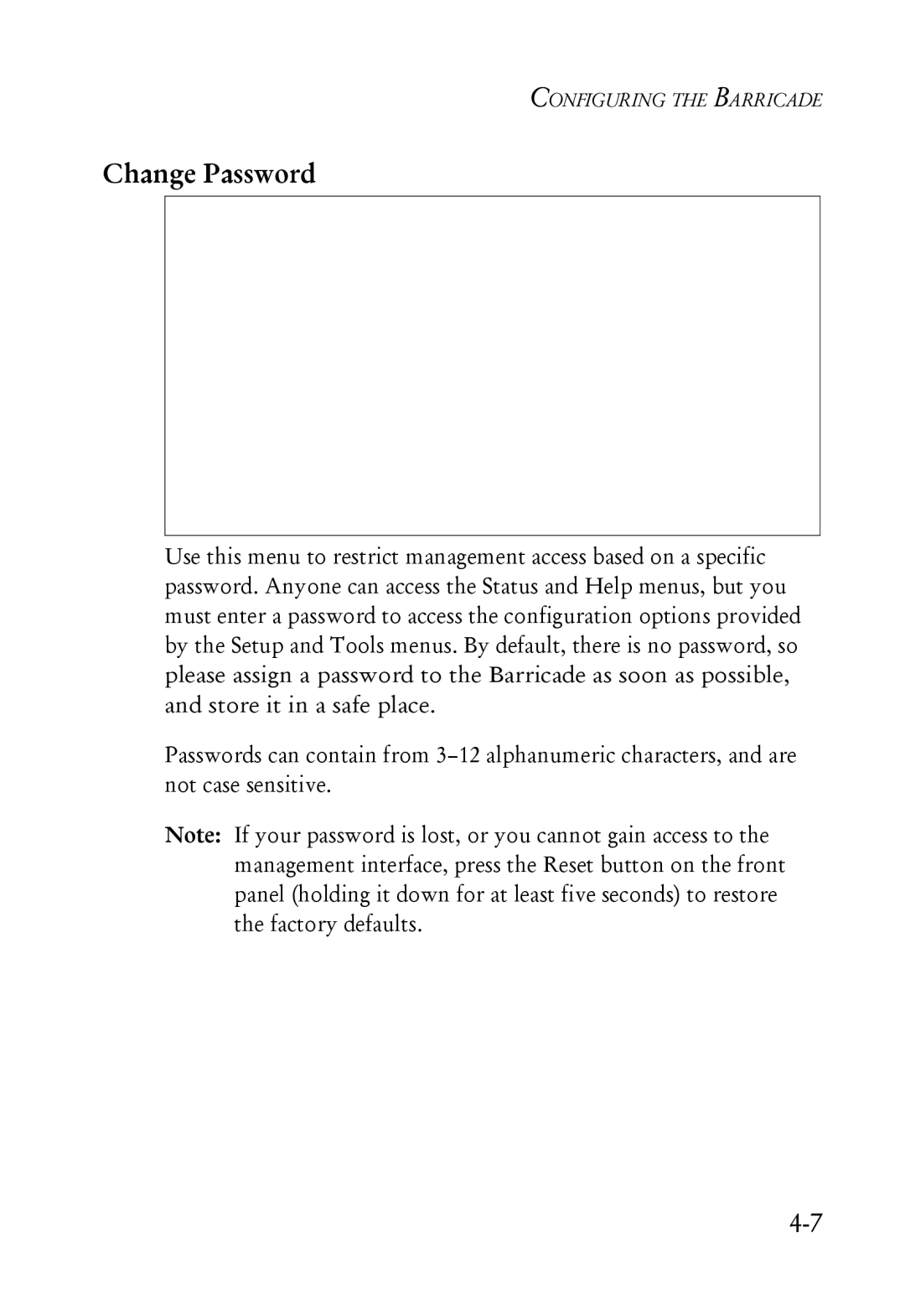 SMC Networks SMC7004ABR manual Change Password 