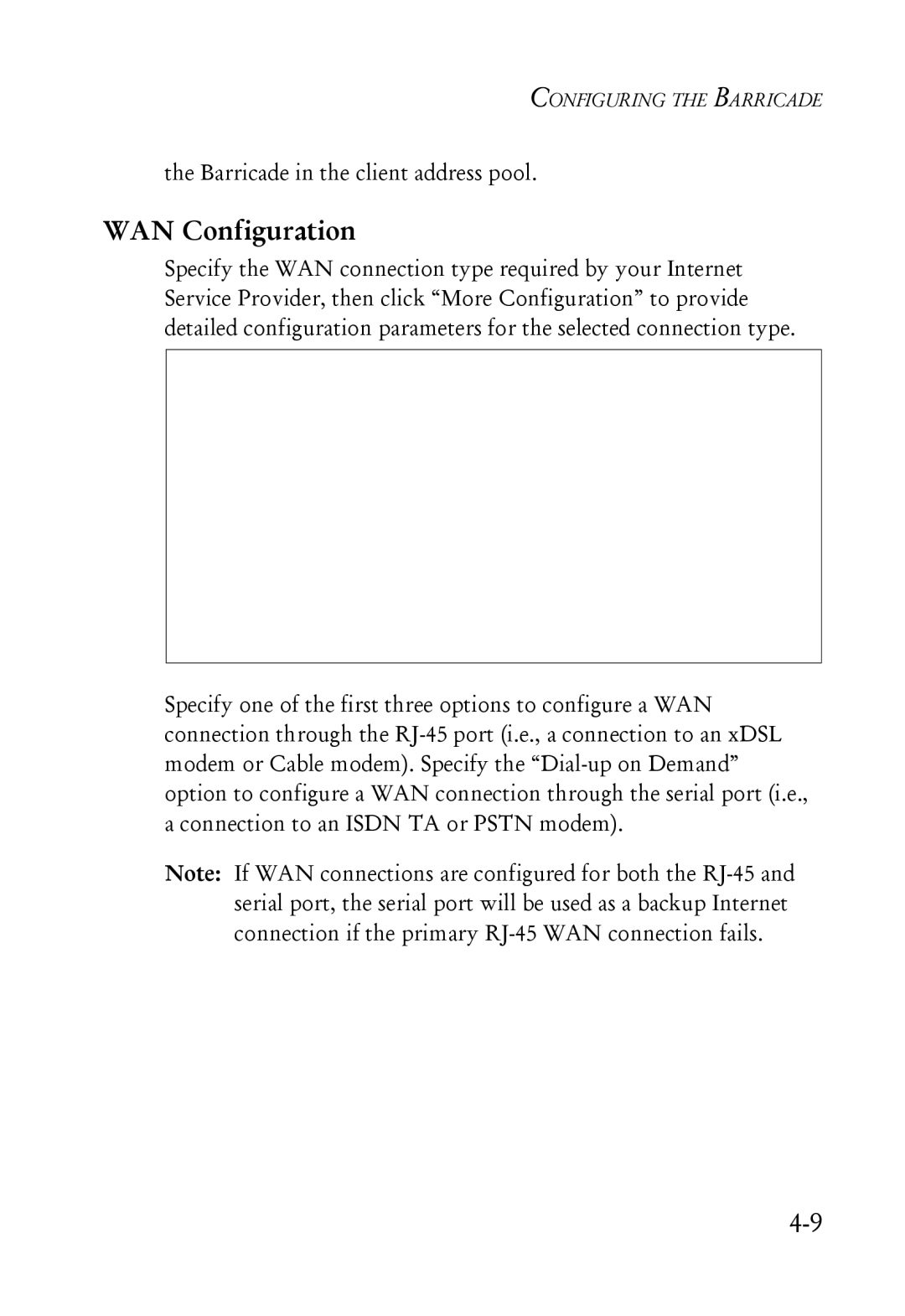 SMC Networks SMC7004ABR manual WAN Configuration 