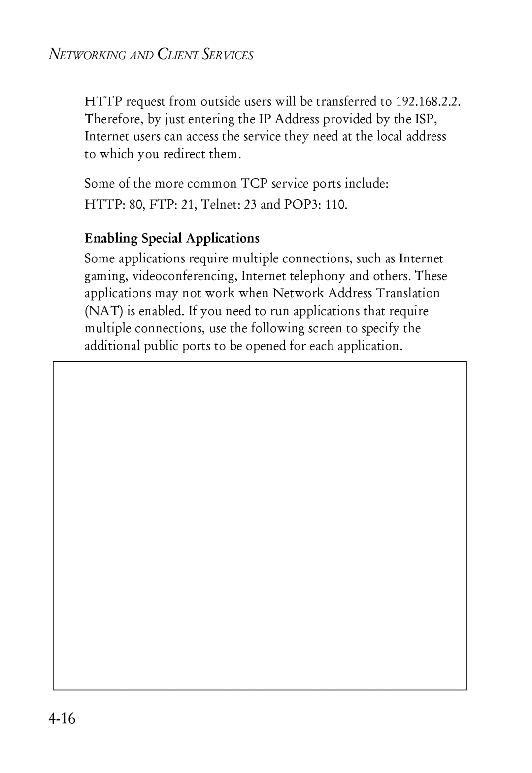 SMC Networks SMC7004ABR manual Enabling Special Applications 