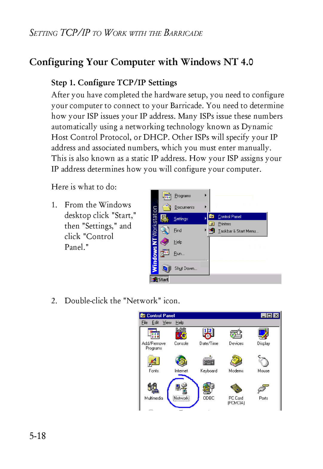 SMC Networks SMC7004ABR manual Configuring Your Computer with Windows NT, Configure TCP/IP Settings 