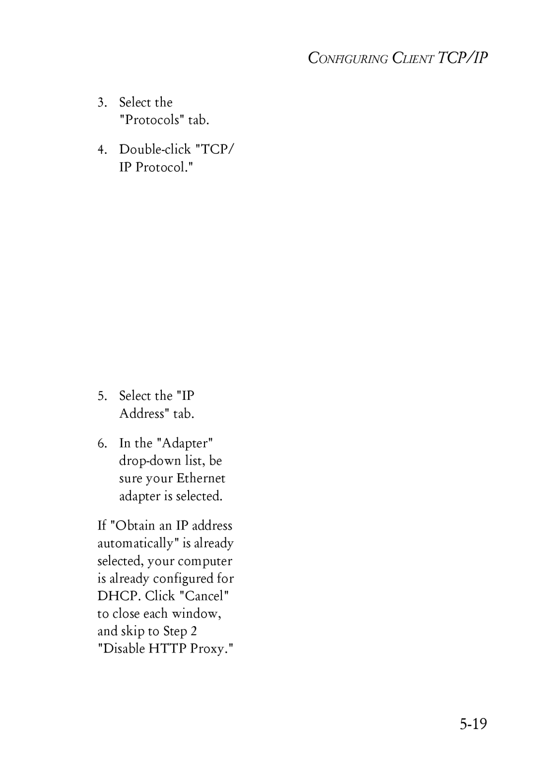 SMC Networks SMC7004ABR manual Configuring Client TCP/IP 