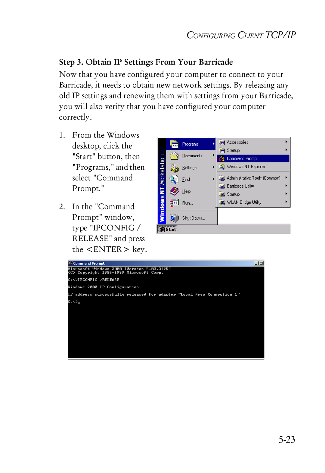 SMC Networks SMC7004ABR manual Obtain IP Settings From Your Barricade 