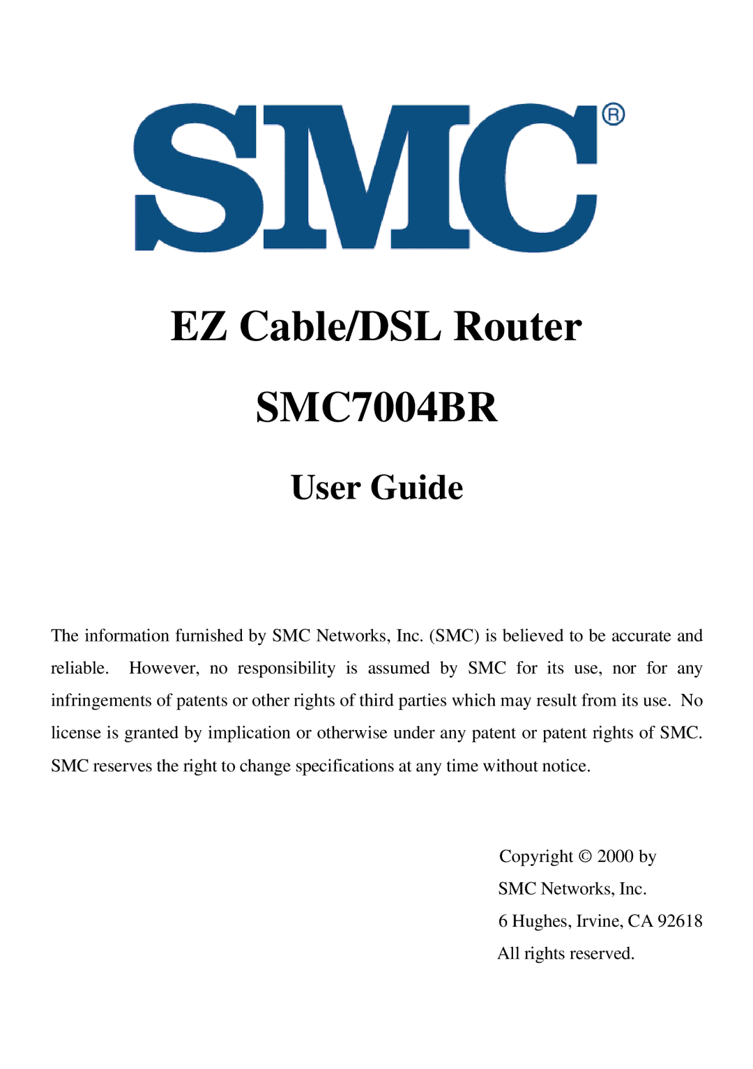 SMC Networks SMC7004BR specifications 