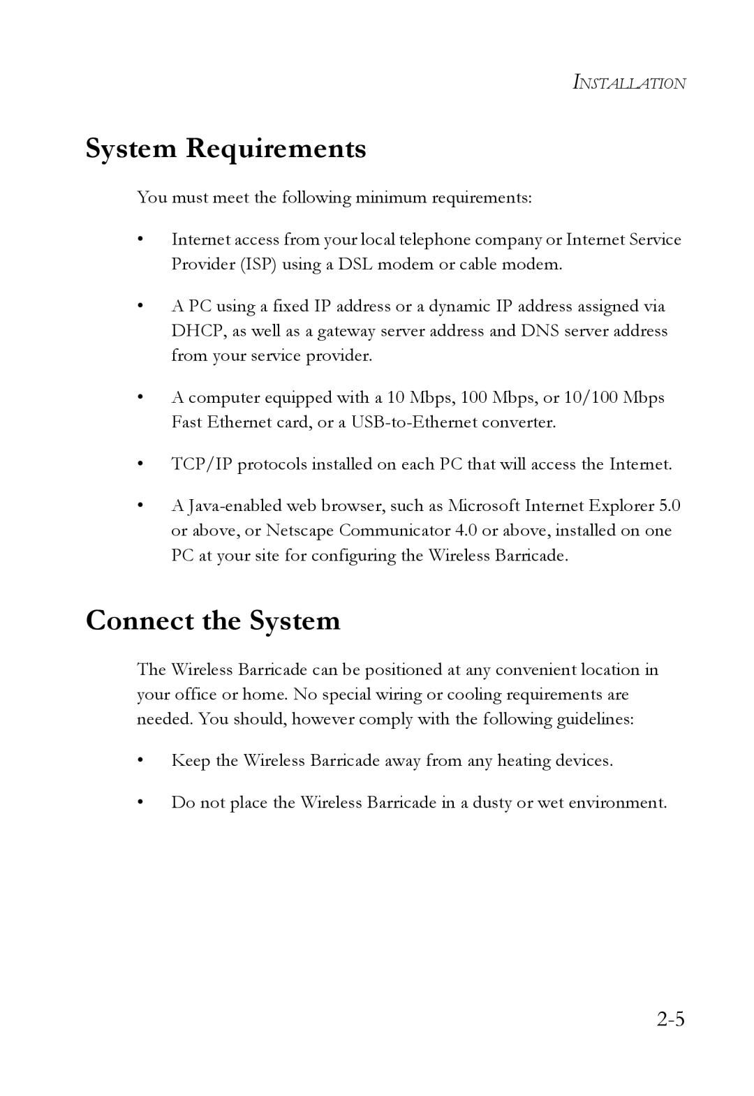 SMC Networks SMC7004VWBR manual System Requirements, Connect the System 