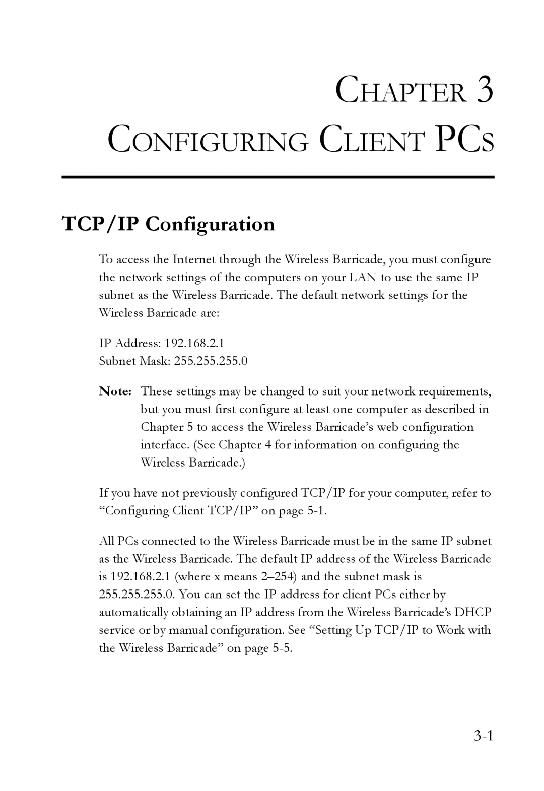 SMC Networks SMC7004VWBR manual Configuring Client PCS, TCP/IP Configuration 