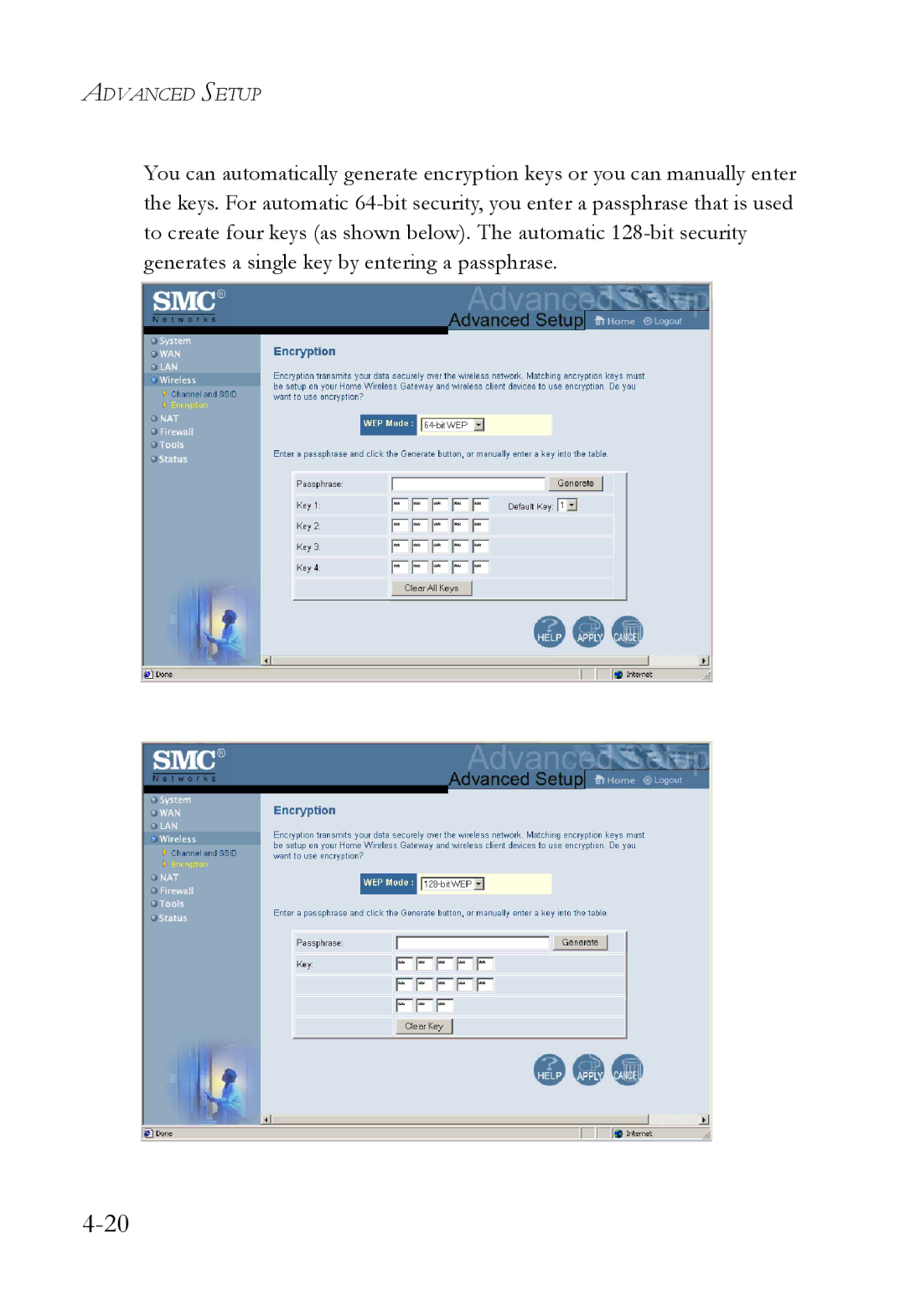 SMC Networks SMC7004VWBR manual Advanced Setup 