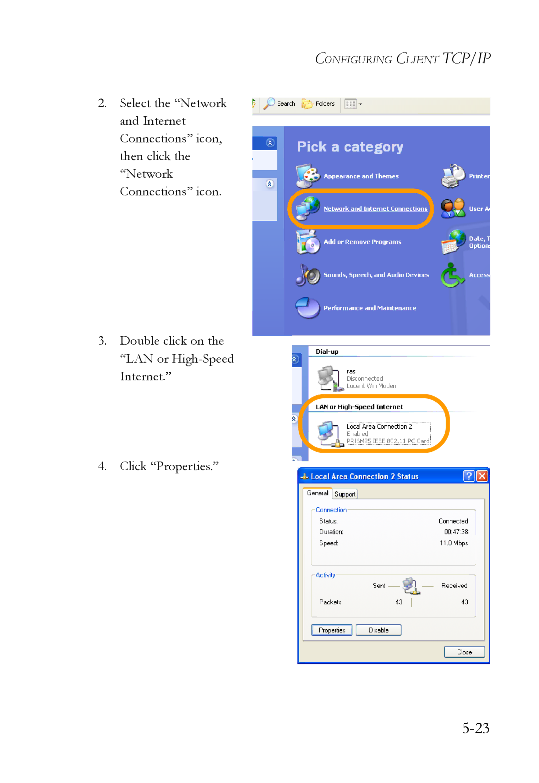 SMC Networks SMC7004VWBR manual Configuring Client TCP/IP 