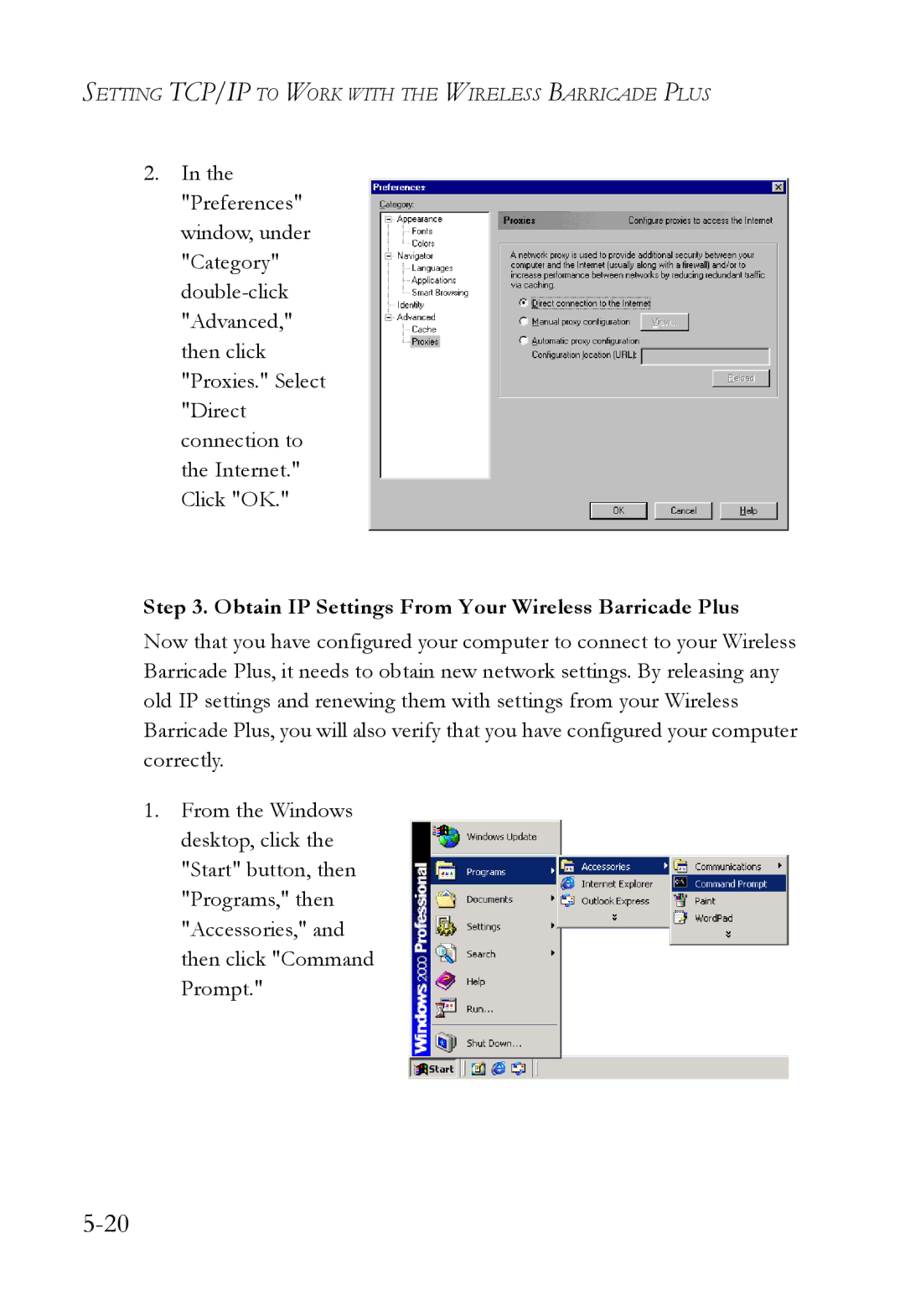 SMC Networks SMC7004WFW manual Obtain IP Settings From Your Wireless Barricade Plus 