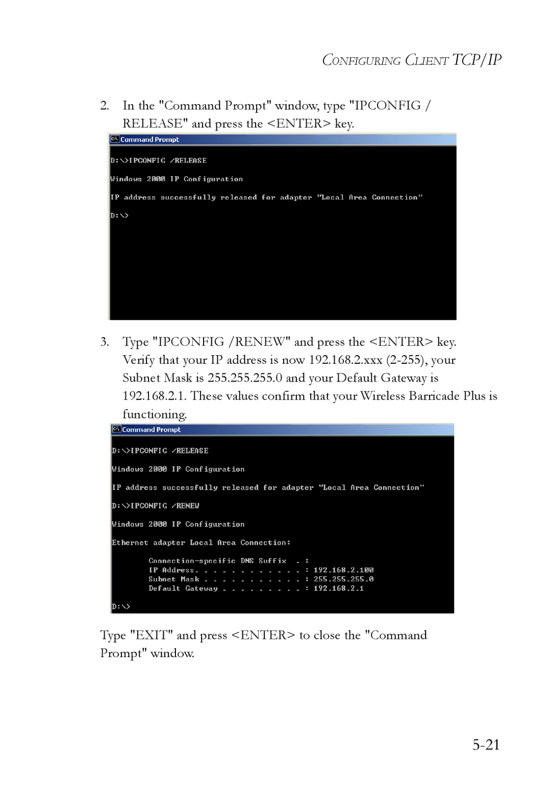 SMC Networks SMC7004WFW manual Configuring Client TCP/IP 