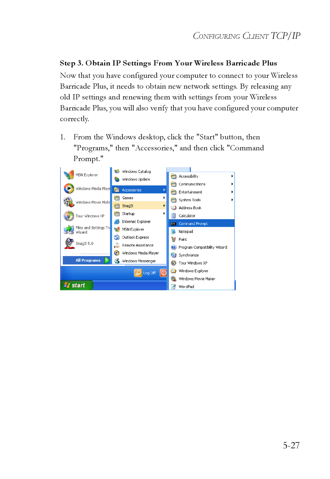 SMC Networks SMC7004WFW manual Obtain IP Settings From Your Wireless Barricade Plus 