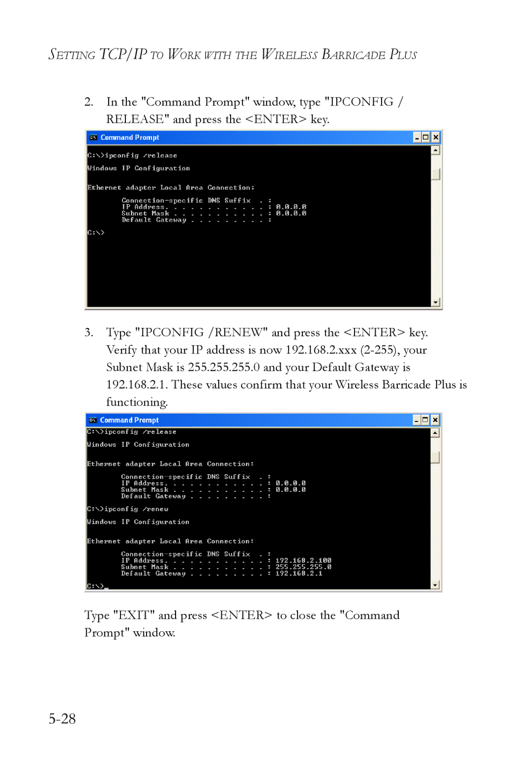 SMC Networks SMC7004WFW manual Setting TCP/IP to Work with the Wireless Barricade Plus 