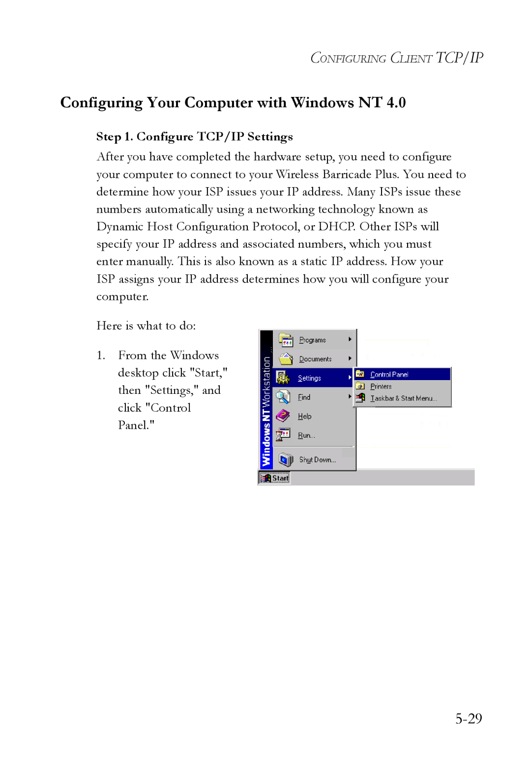 SMC Networks SMC7004WFW manual Configuring Your Computer with Windows NT, Configure TCP/IP Settings 