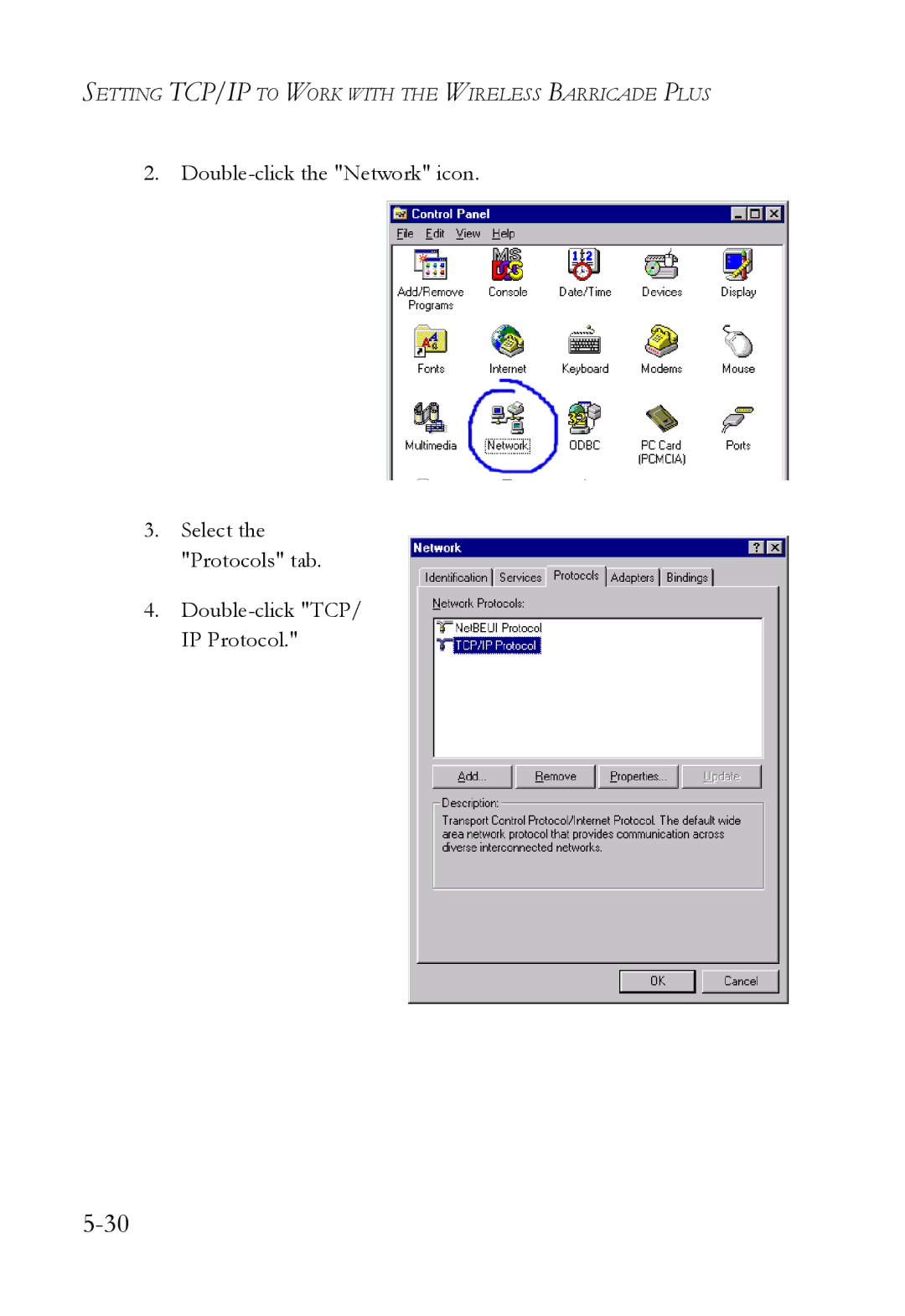 SMC Networks SMC7004WFW manual Setting TCP/IP to Work with the Wireless Barricade Plus 