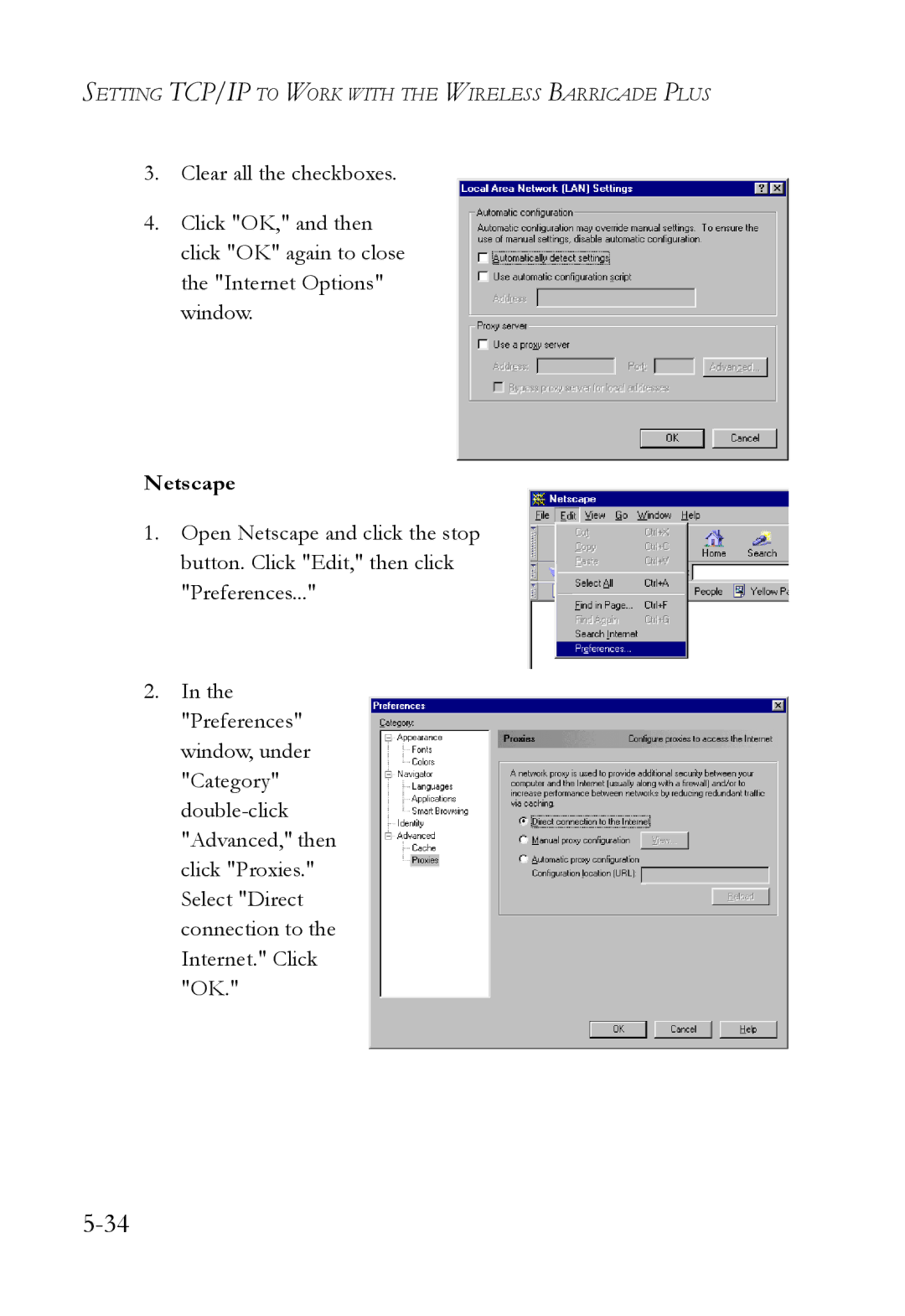 SMC Networks SMC7004WFW manual Netscape 