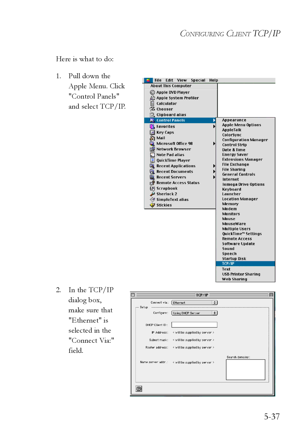 SMC Networks SMC7004WFW manual Configuring Client TCP/IP 