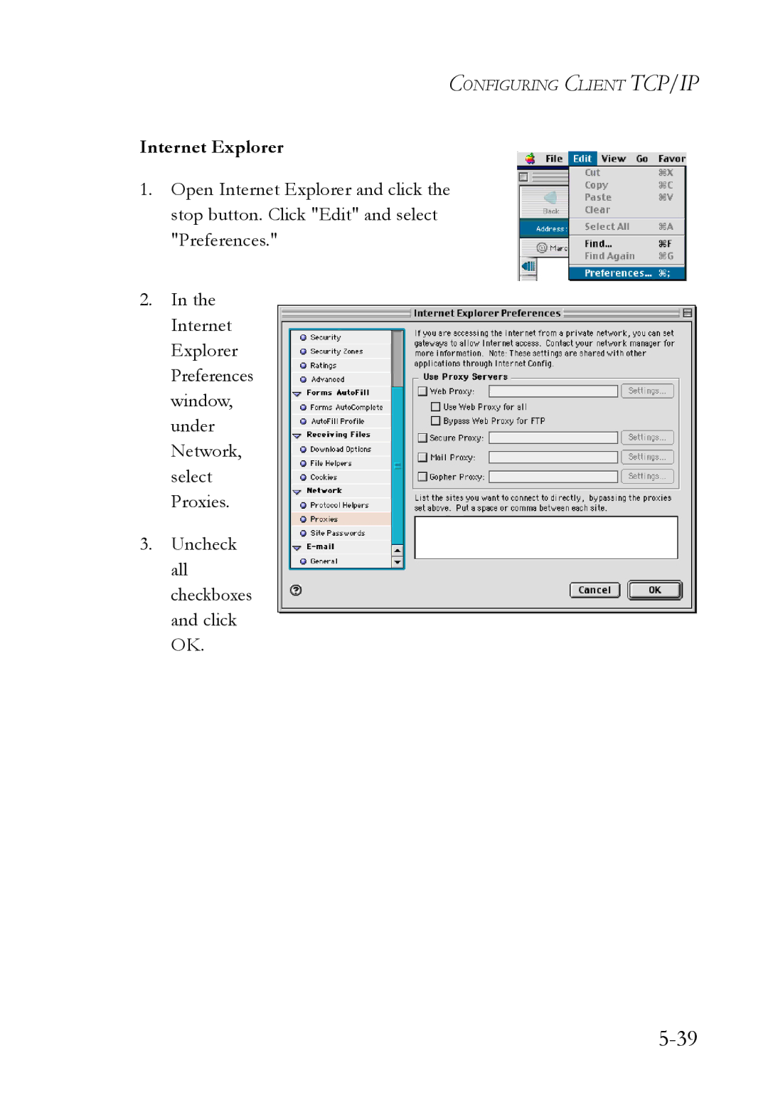 SMC Networks SMC7004WFW manual Internet Explorer 