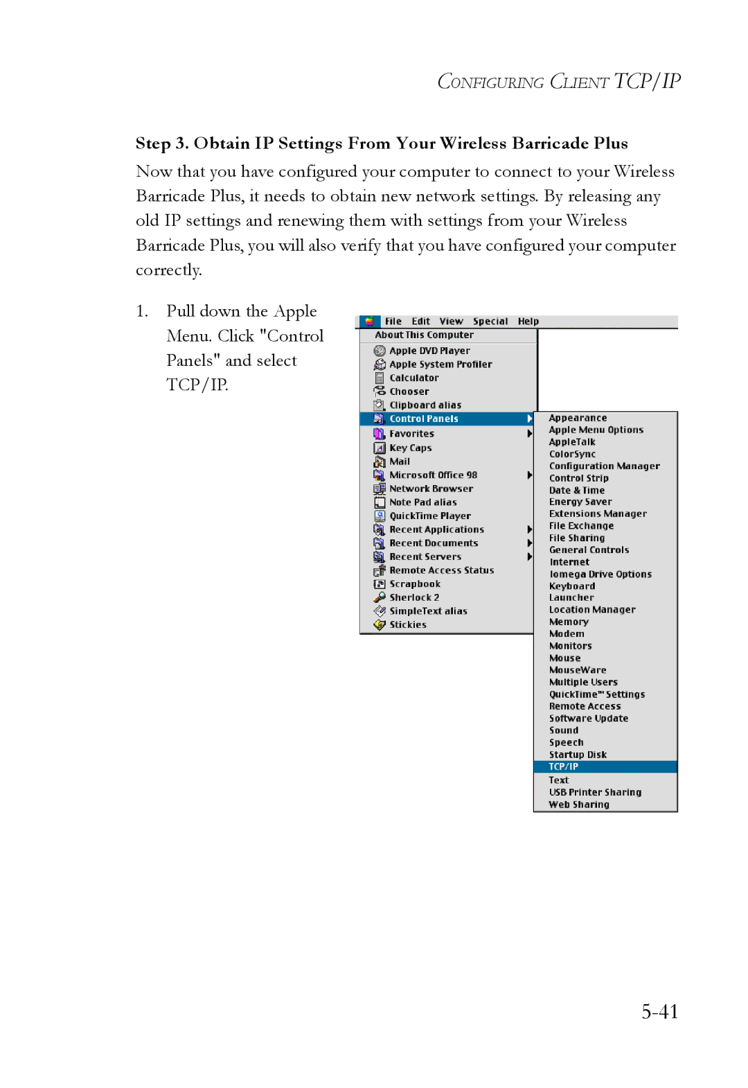 SMC Networks SMC7004WFW manual Obtain IP Settings From Your Wireless Barricade Plus 