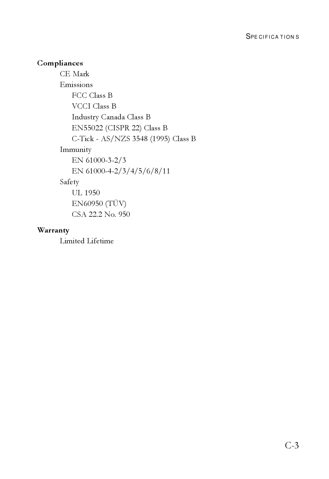 SMC Networks SMC7004WFW manual Compliances, Warranty 