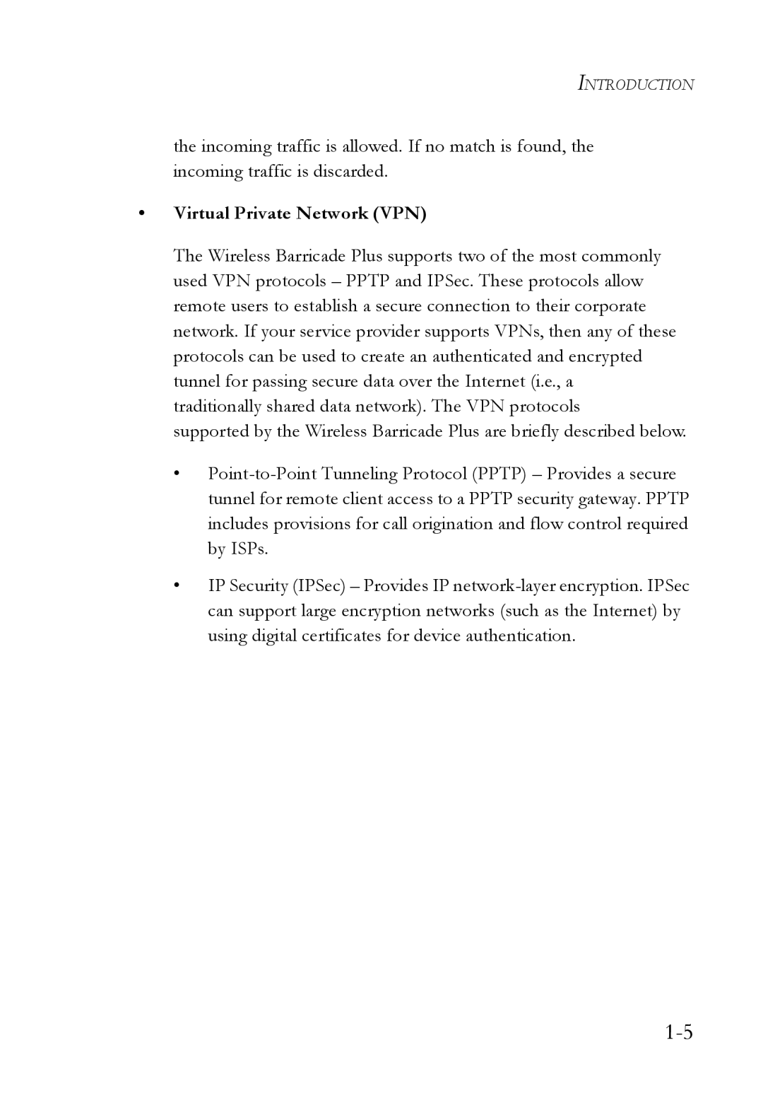 SMC Networks SMC7004WFW manual Virtual Private Network VPN 