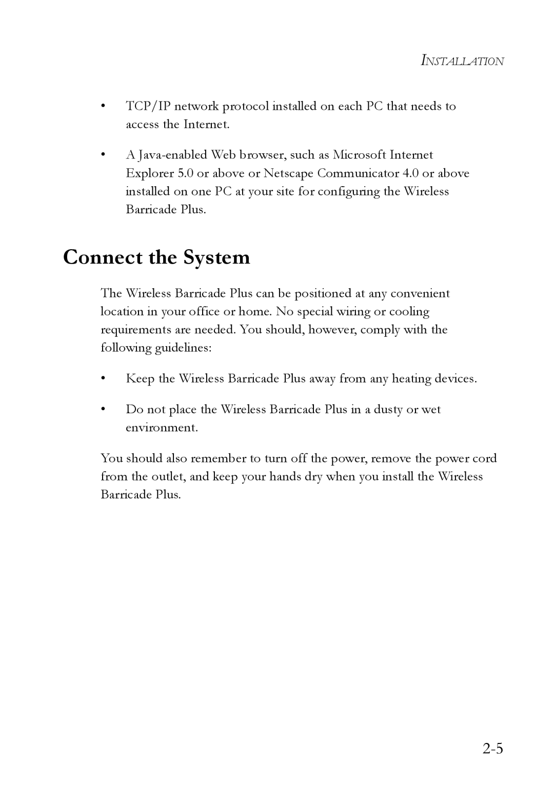 SMC Networks SMC7004WFW manual Connect the System 