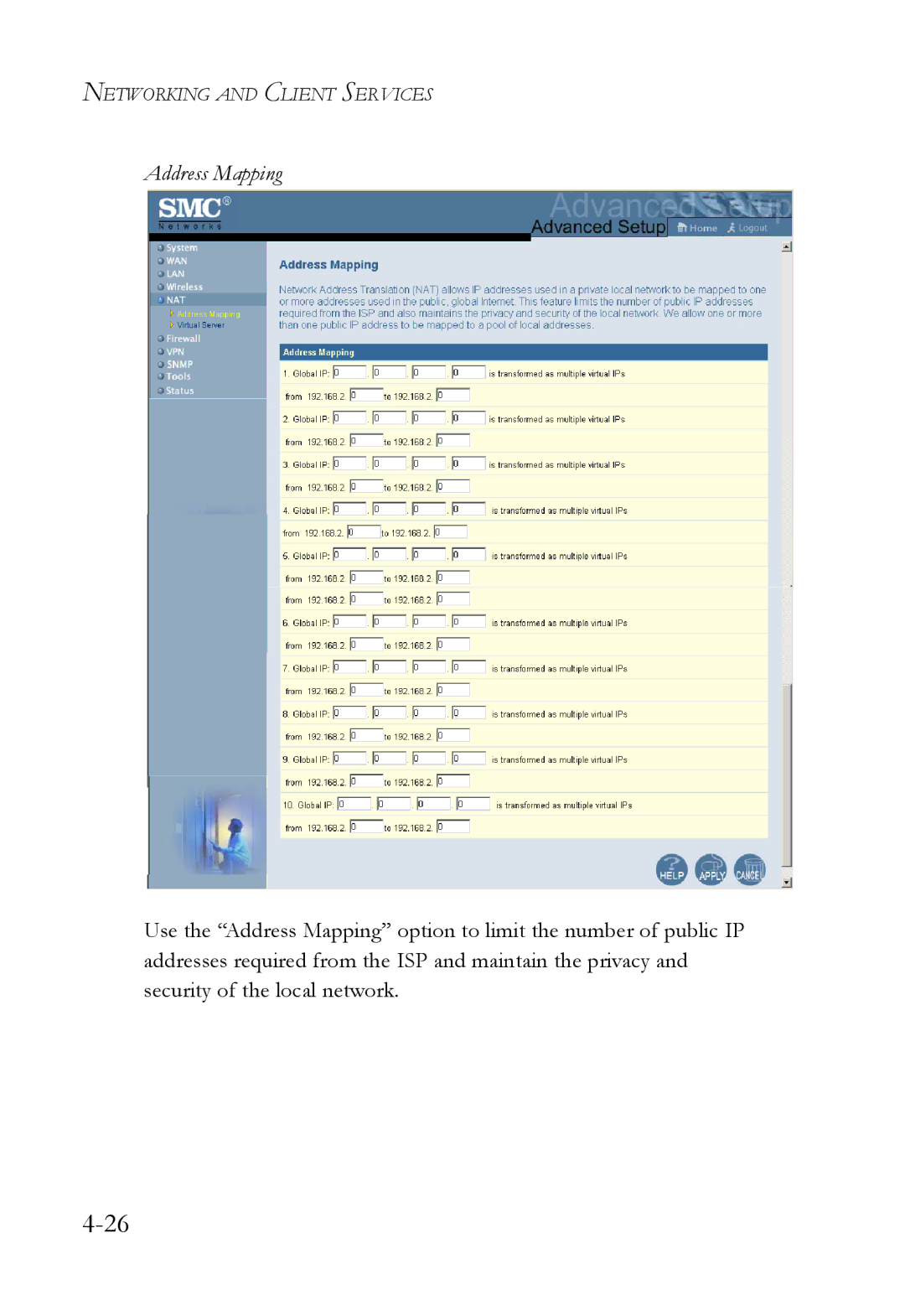 SMC Networks SMC7004WFW manual Address Mapping 