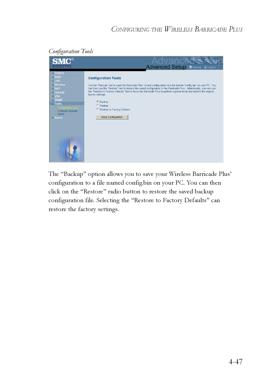 SMC Networks SMC7004WFW manual Configuration Tools 