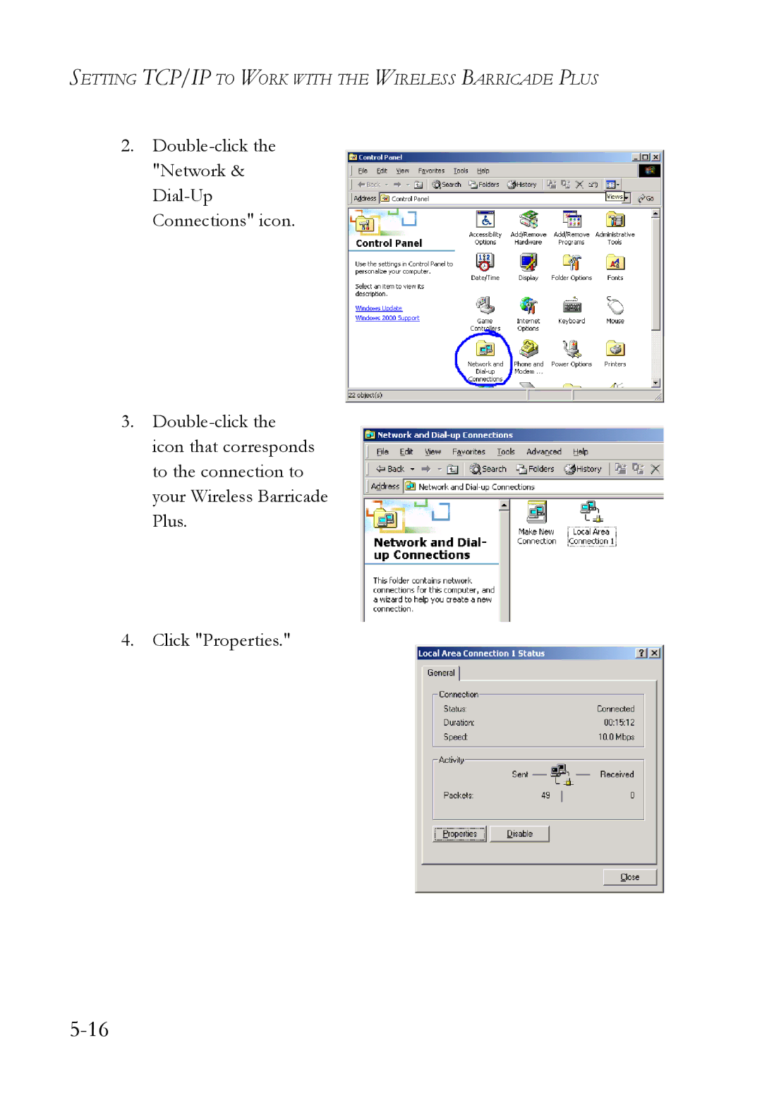 SMC Networks SMC7004WFW manual Setting TCP/IP to Work with the Wireless Barricade Plus 