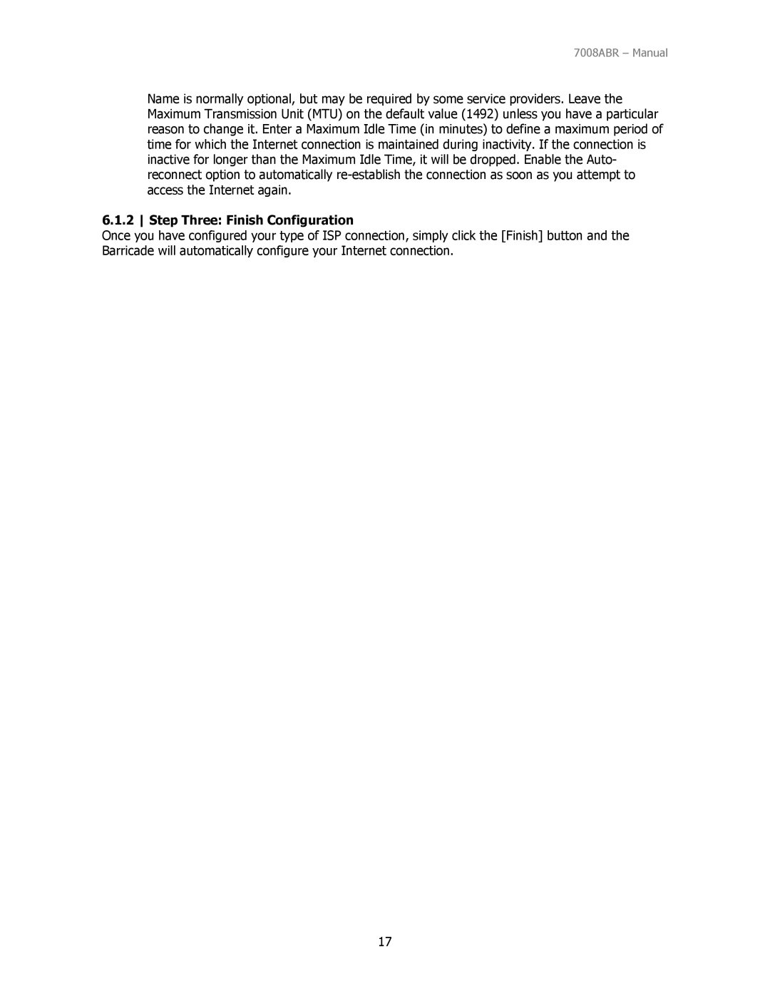 SMC Networks SMC7008ABR manual Step Three Finish Configuration 