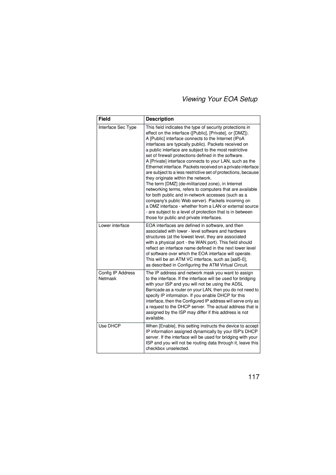 SMC Networks SMC7204BRA manual Viewing Your EOA Setup 