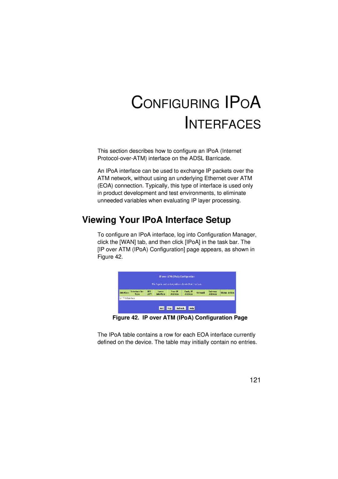 SMC Networks SMC7204BRA manual Configuring Ipoa Interfaces, Viewing Your IPoA Interface Setup 