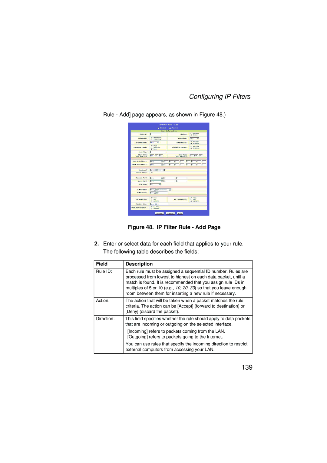 SMC Networks SMC7204BRA manual That are incoming or outgoing on the selected interface 