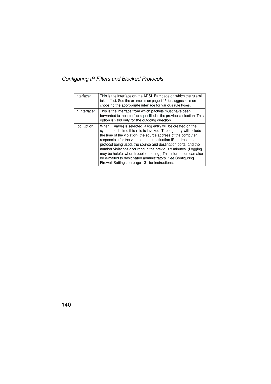 SMC Networks SMC7204BRA manual Choosing the appropriate interface for various rule types 