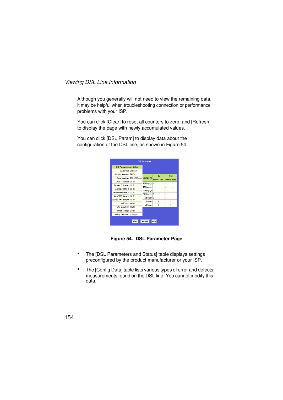 SMC Networks SMC7204BRA manual Viewing DSL Line Information, DSL Parameter 