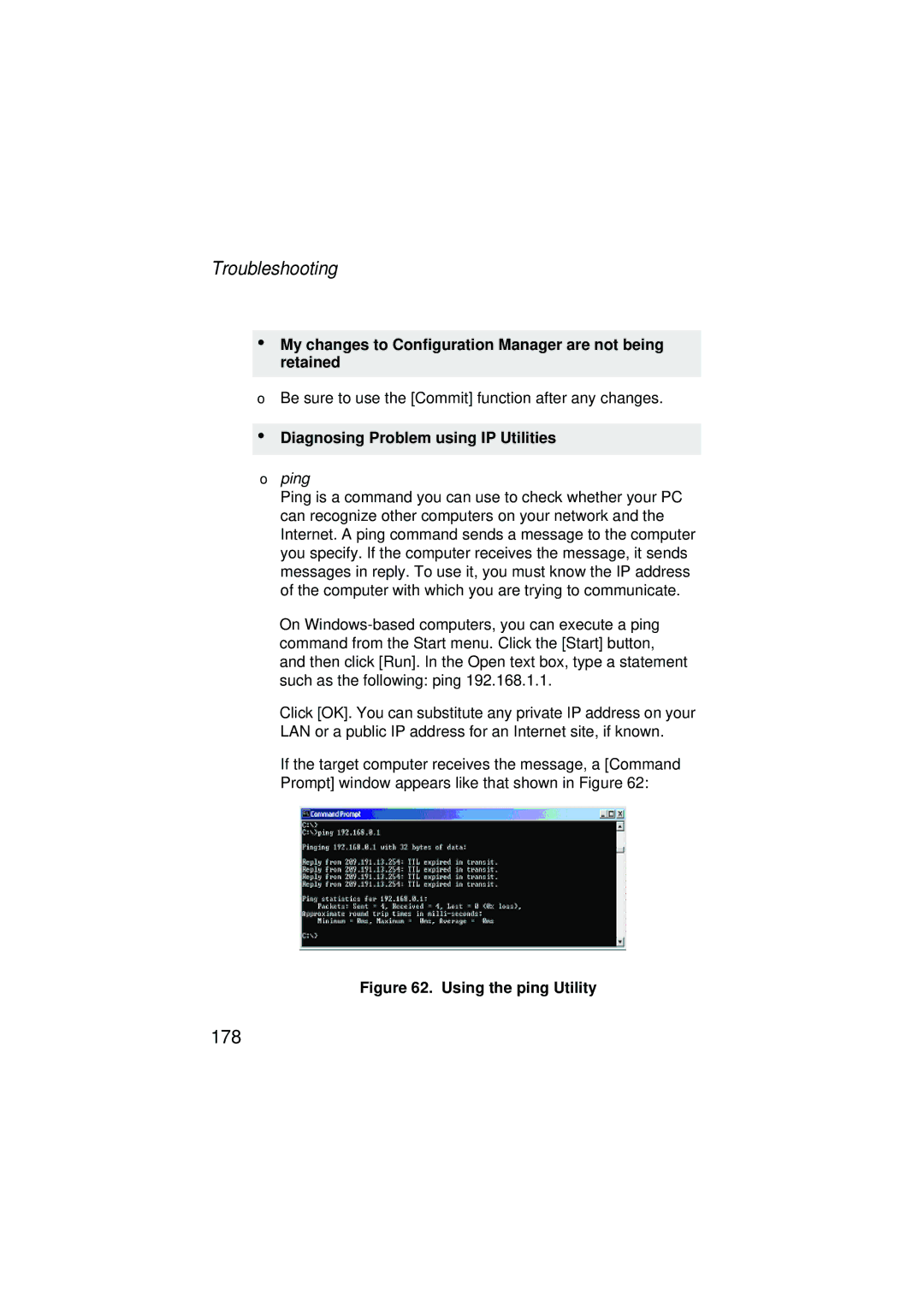 SMC Networks SMC7204BRA My changes to Configuration Manager are not being retained, Diagnosing Problem using IP Utilities 