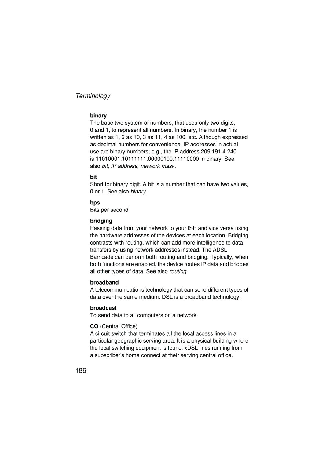 SMC Networks SMC7204BRA manual Terminology 