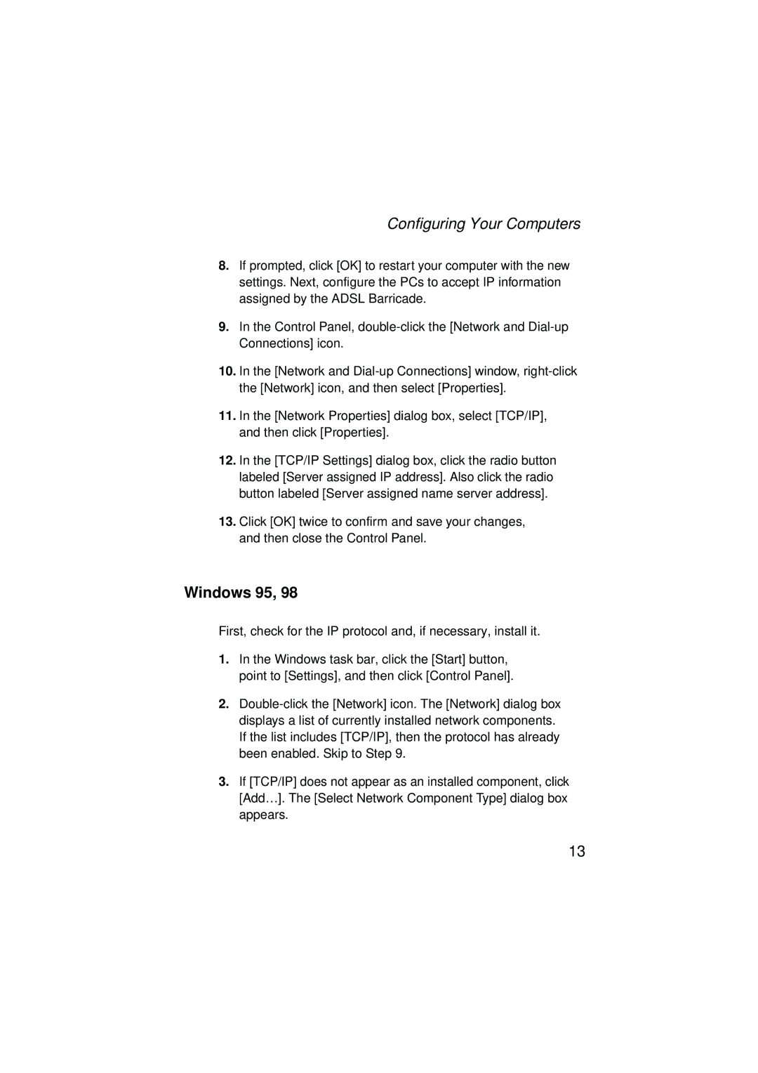 SMC Networks SMC7204BRA manual Windows 95 