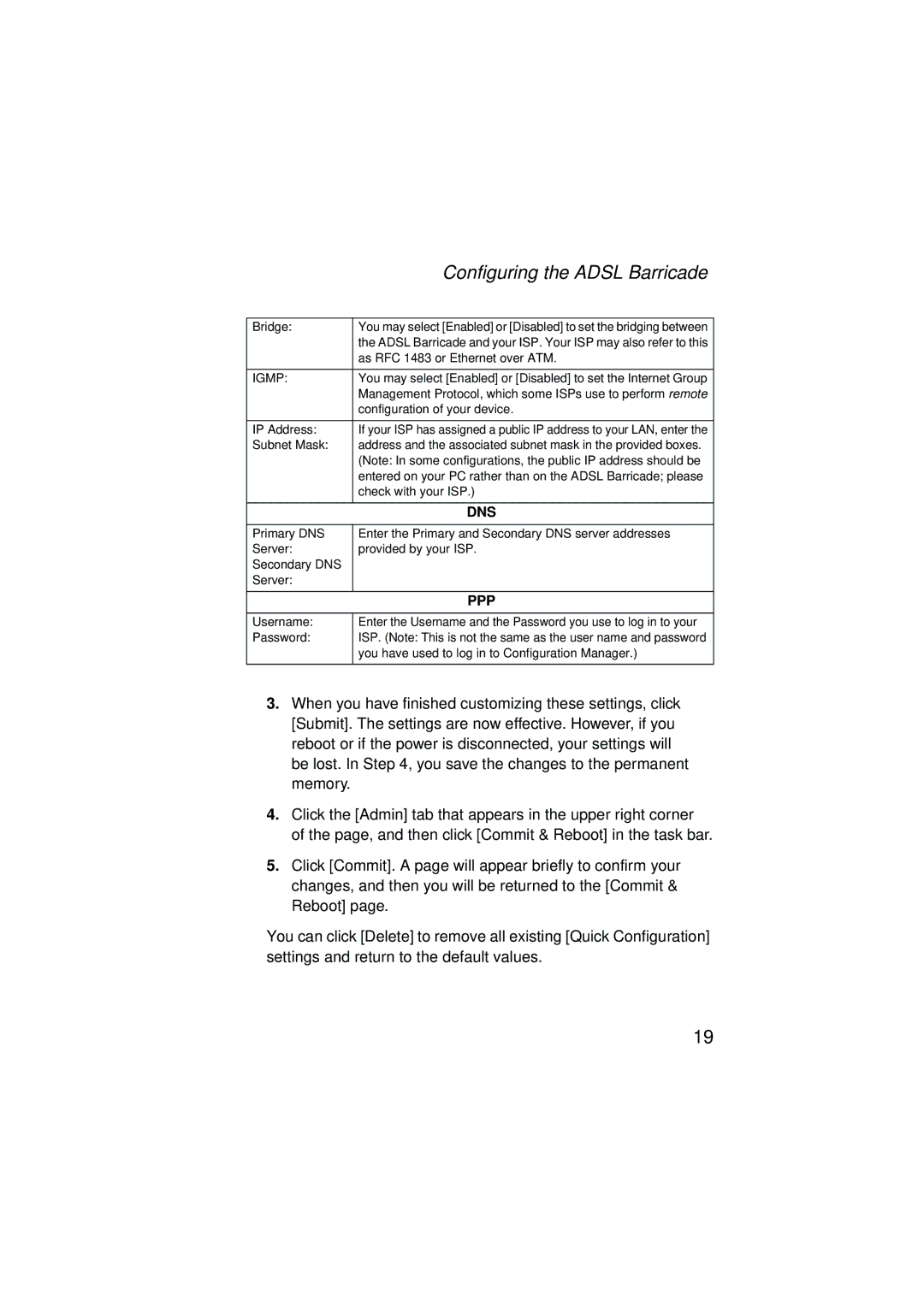 SMC Networks SMC7204BRA Bridge, As RFC 1483 or Ethernet over ATM, Configuration of your device, IP Address, Subnet Mask 