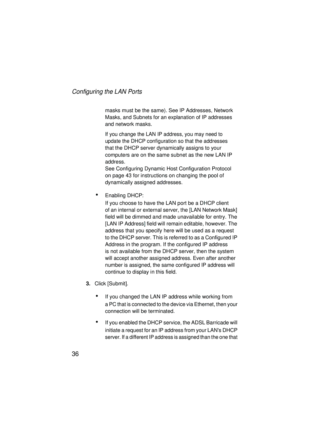 SMC Networks SMC7204BRA manual Configuring the LAN Ports 