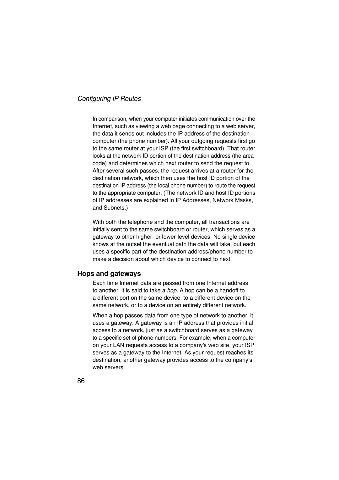 SMC Networks SMC7204BRA manual Configuring IP Routes, Hops and gateways 