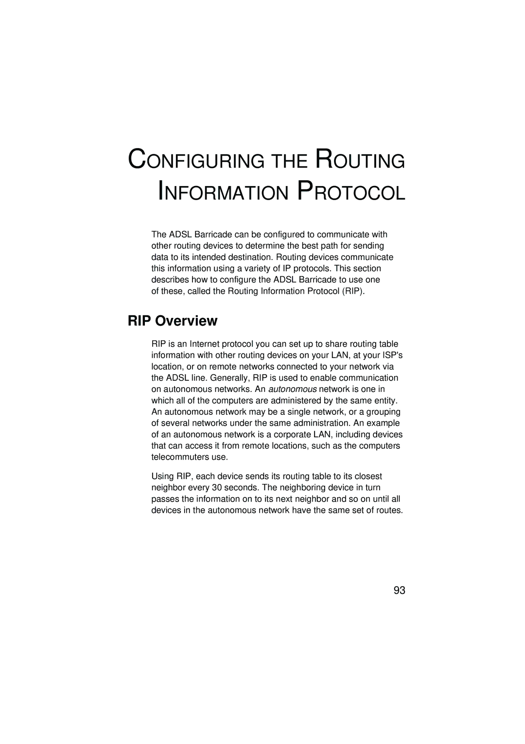 SMC Networks SMC7204BRA manual Configuring the Routing Information Protocol, RIP Overview 