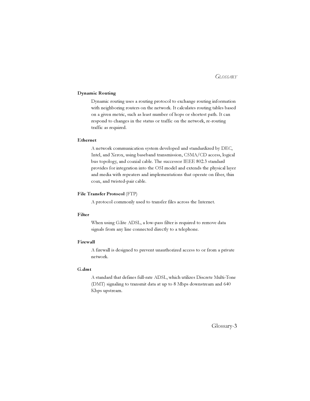 SMC Networks SMC7401BRA manual Glossary-3 