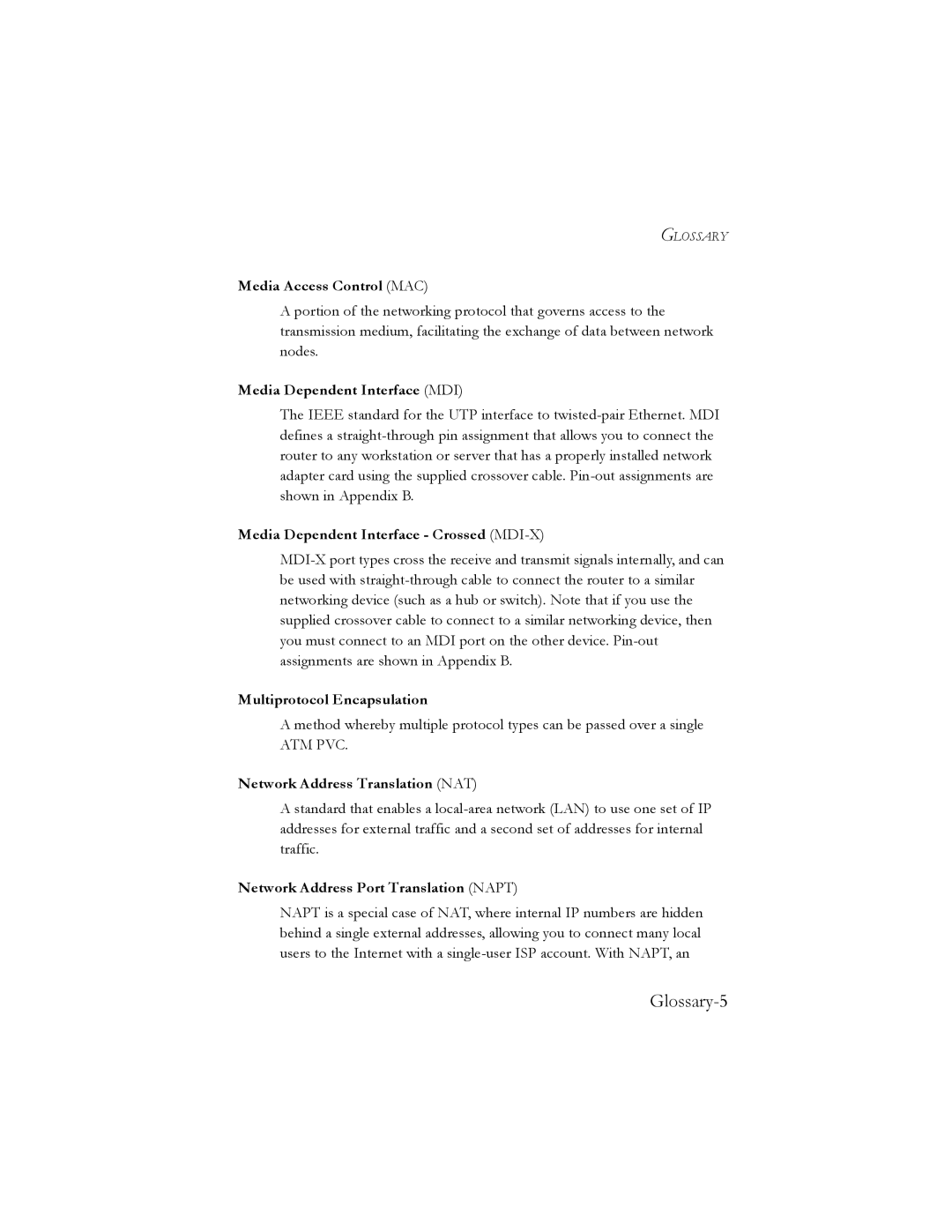 SMC Networks SMC7401BRA manual Glossary-5 