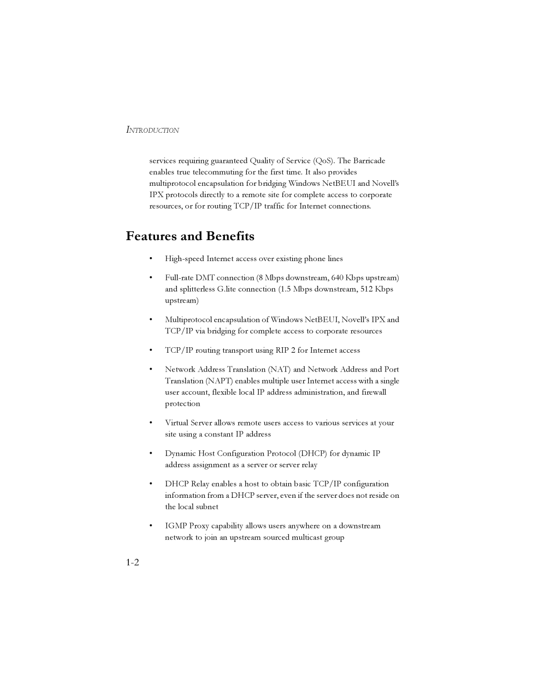 SMC Networks SMC7401BRA manual Features and Benefits 