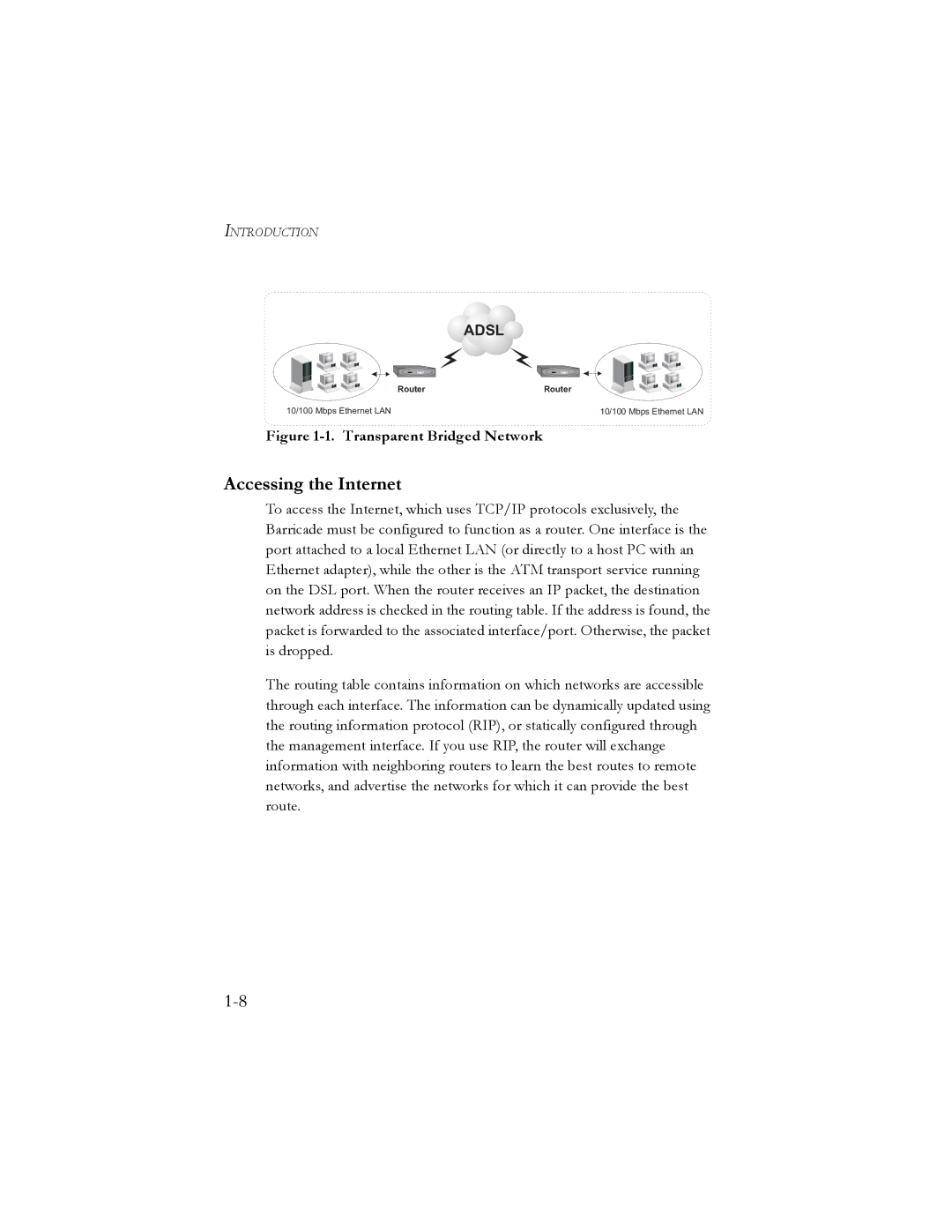 SMC Networks SMC7401BRA manual Accessing the Internet, Transparent Bridged Network 