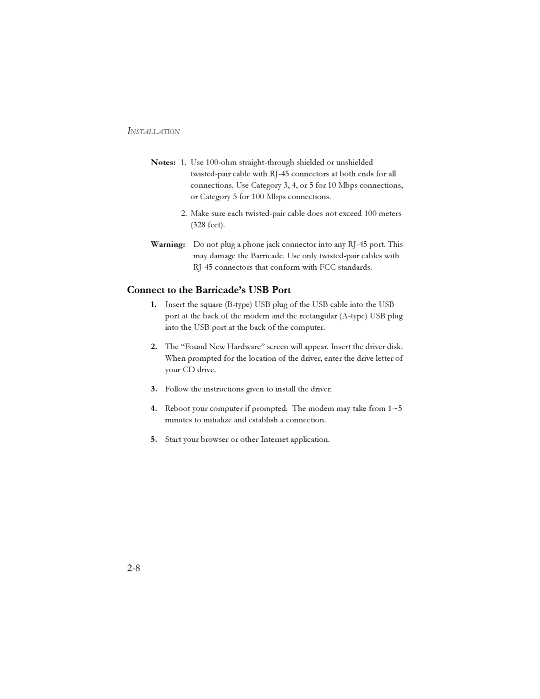 SMC Networks SMC7401BRA manual Connect to the Barricade’s USB Port 