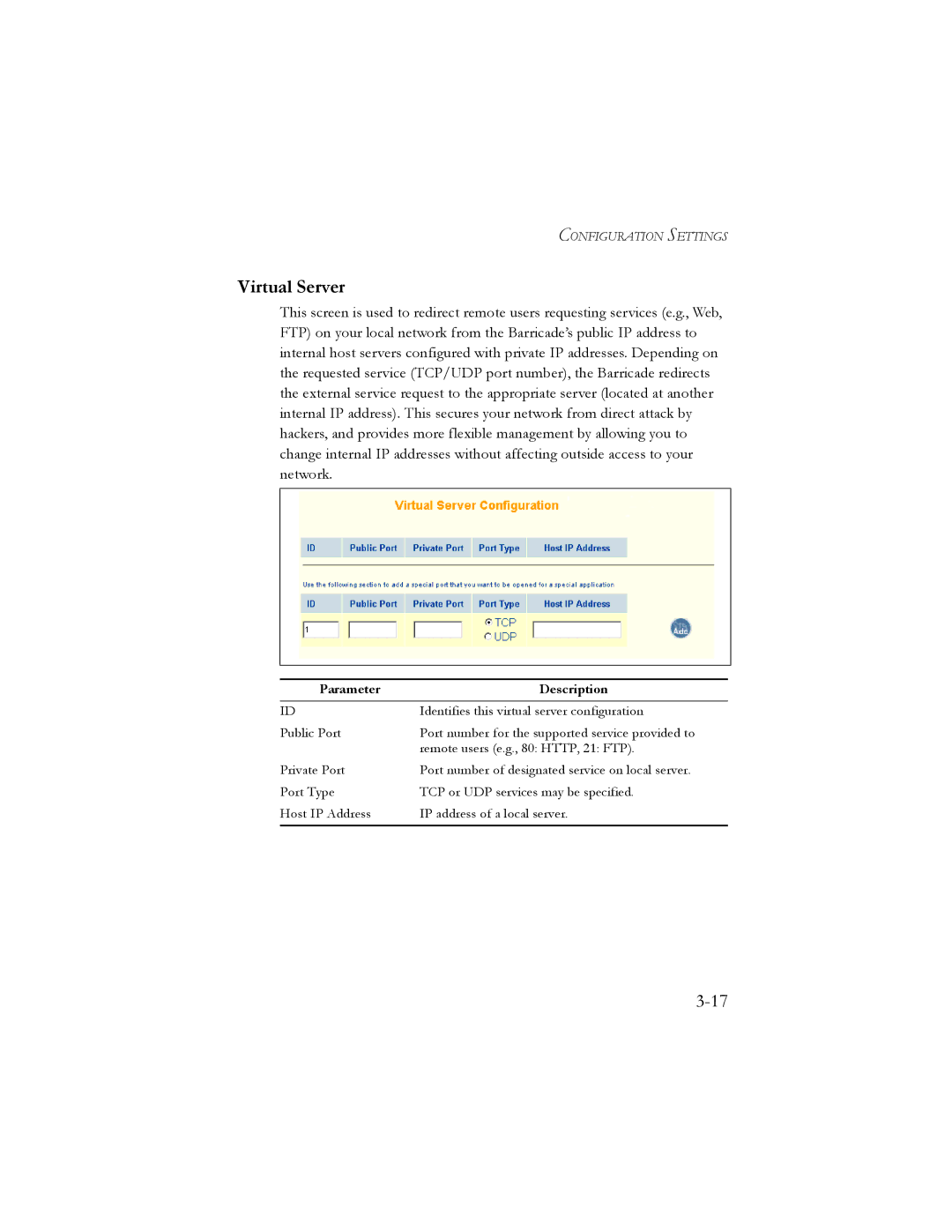 SMC Networks SMC7401BRA manual Virtual Server 