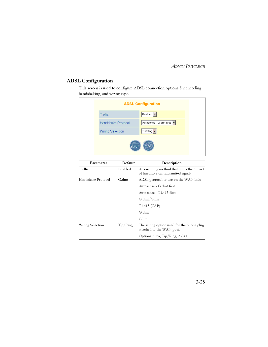 SMC Networks SMC7401BRA manual Adsl Configuration 