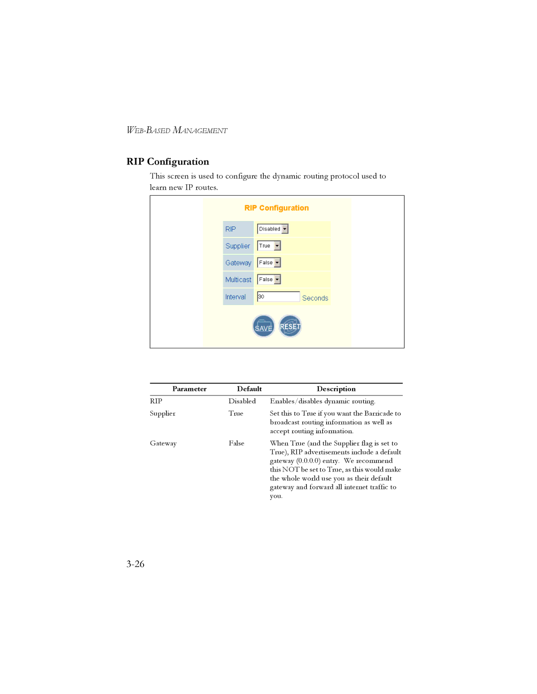 SMC Networks SMC7401BRA manual RIP Configuration, Rip 